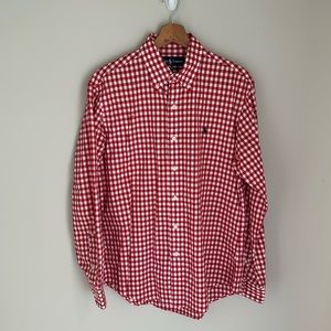 Red and White checkered Polo button down